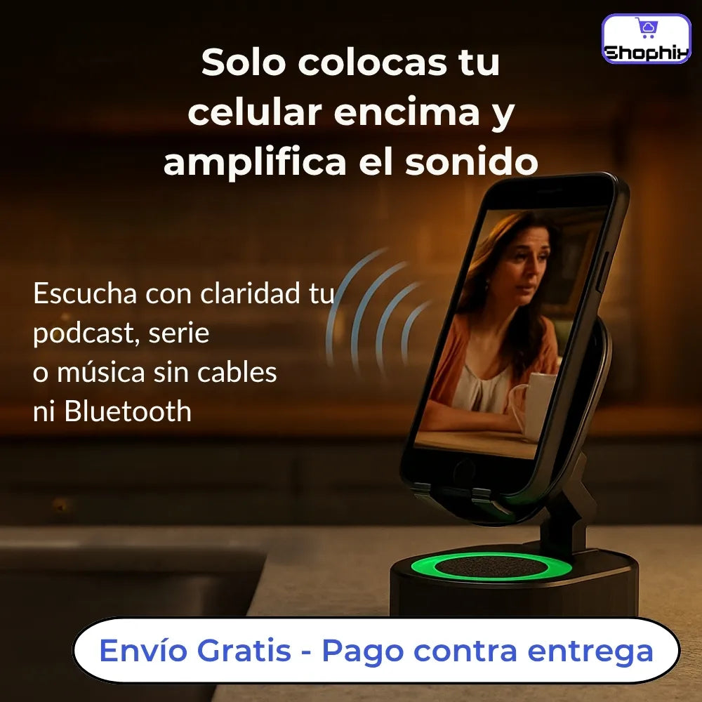 SOPORTE INTELIGENTE - AMPLIFICA EL SONIDO SIN CONEXIÓN